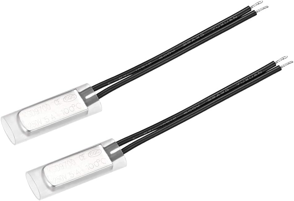 KSD9700 Thermostat, 100℃ Normally Close Temperature Switch Thermal Switch, N.C 5A Metal Temperature Controller 2pcs