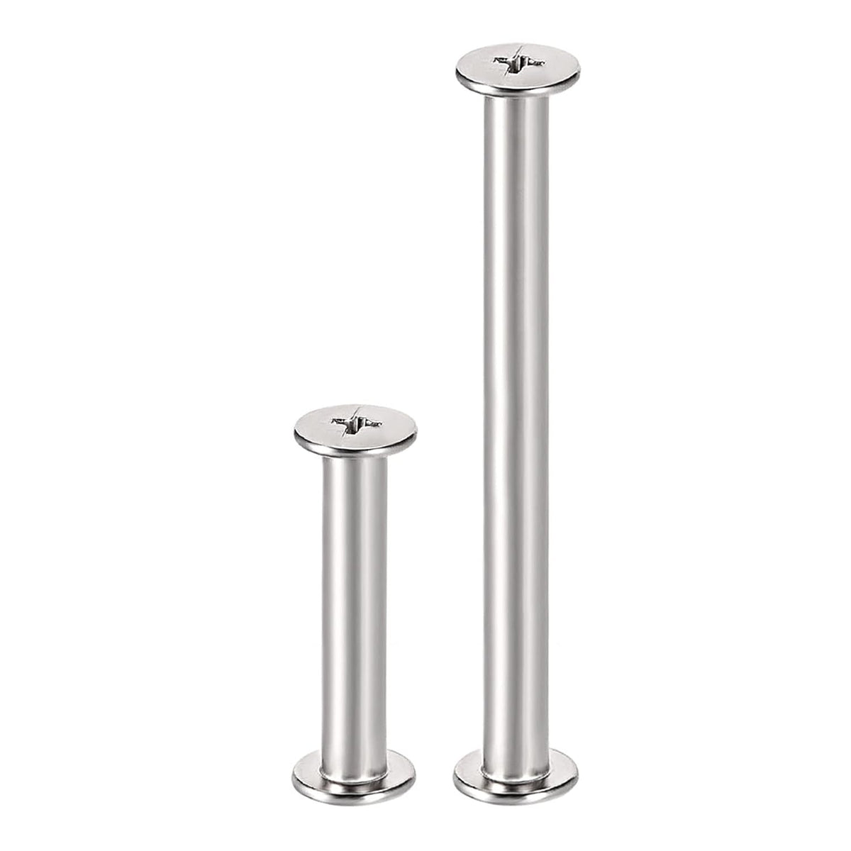 Screw Post, Female 5x30mm and Female 5x55mm Silver Tone Binding Bolts Total 30 Sets