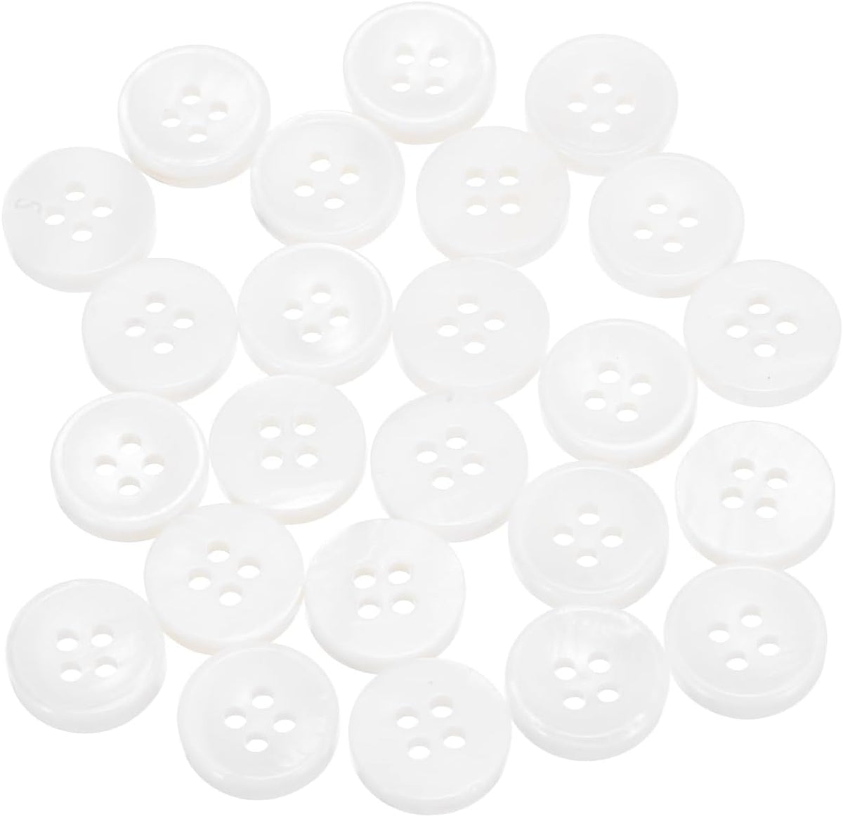 24Pcs Natural Shell Buttons, 4 Hole 12mm Mother of Pearl Buttons, Bowl Type Button for Shirt Coat Suits Jacket Jeans Skirt Pants Dress Sewing Craft DIY Decoration, White