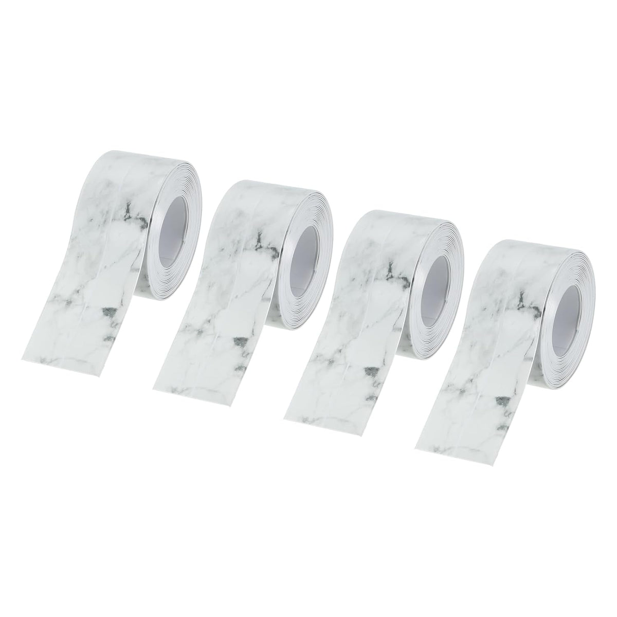 4Pcs 1.5in X 10.5Ft Marble Grey Caulk Strip PVC Waterproof Self Adhesive, Kitchen Caulk Sealant Tape, Decorative Sealing Trim for Toilet Base, Floor, Molding and Sealant Tape