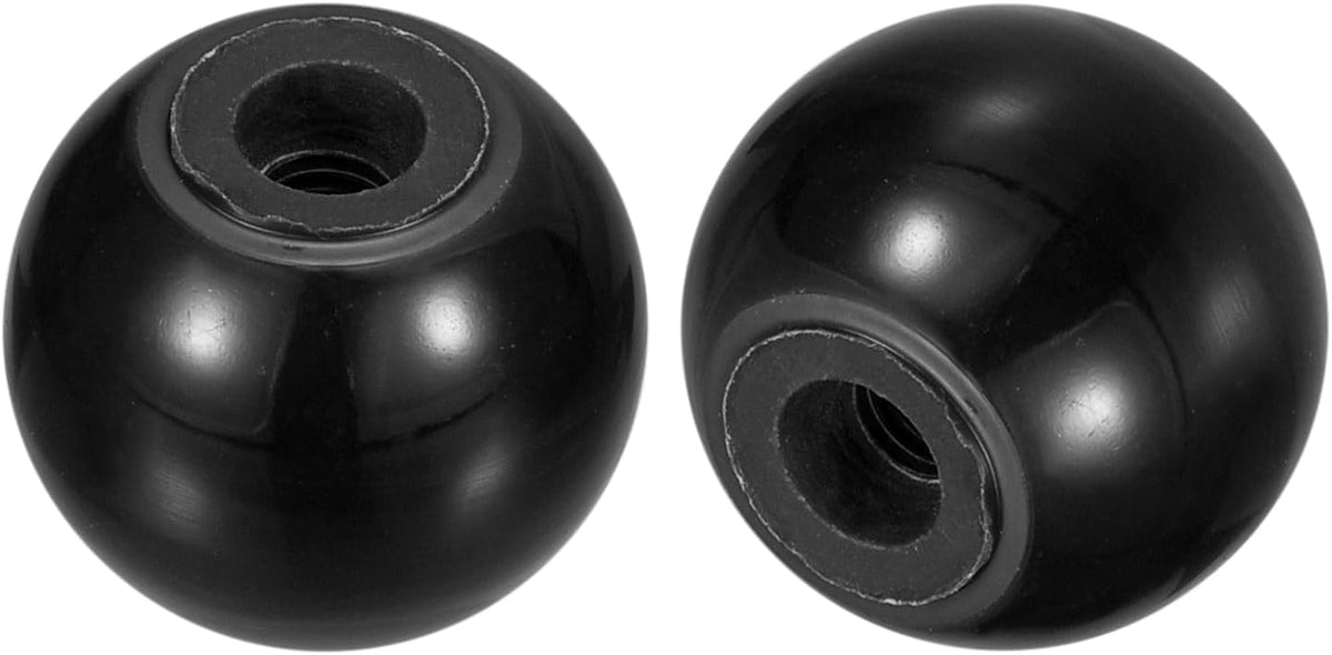 10Pcs Threaded Ball Knobs, M5 Female Thread Phenolic Thermoset Ball Knob 20mm Dia Round Operation Ball Handles for Machine Lever Handle, Black
