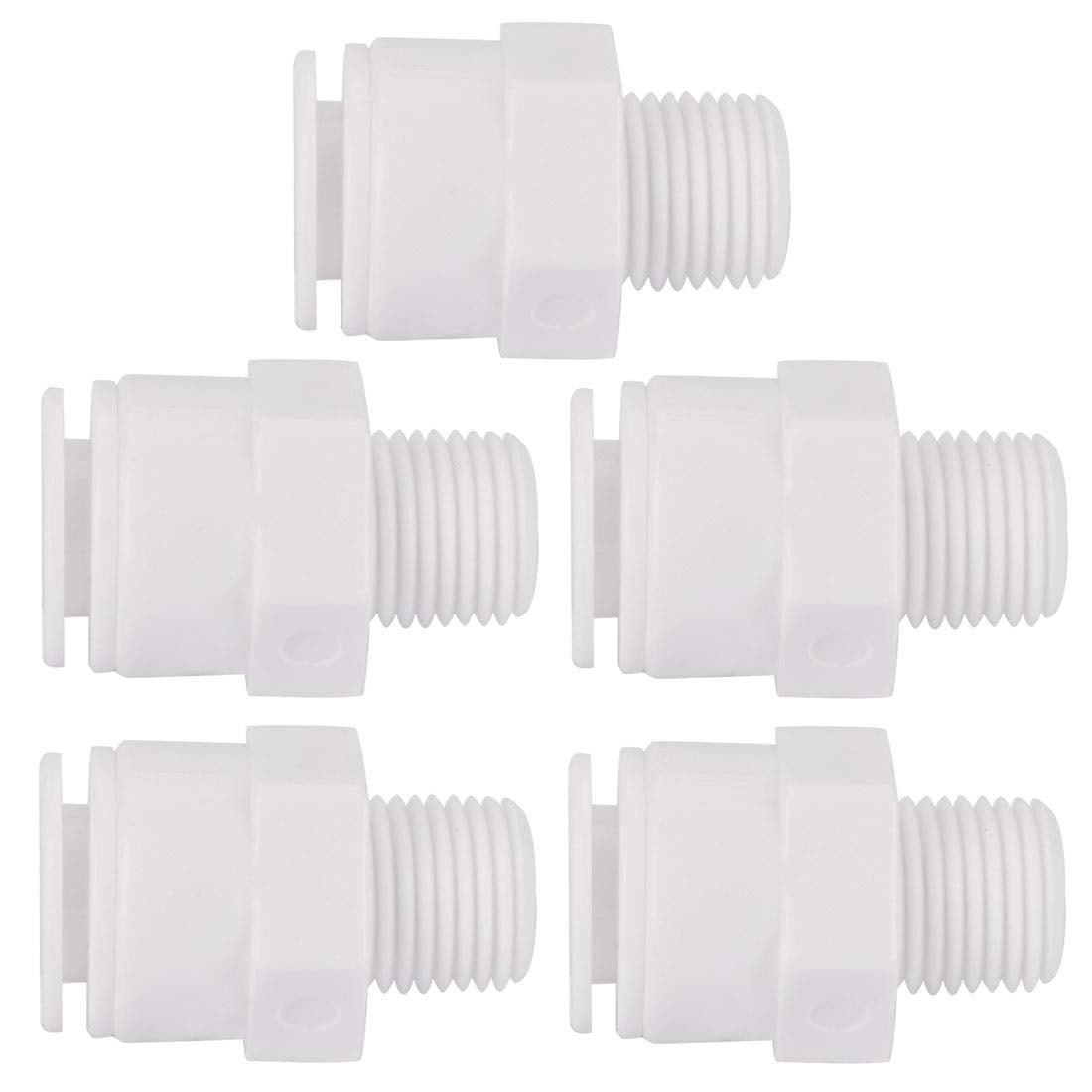 5pcs 1/4 Inch BSP Male to 3/8 Inch OD Straight Quick Connect Water Purifier Tube Fitting Push in to Connector for RO Reverse Osmosis System