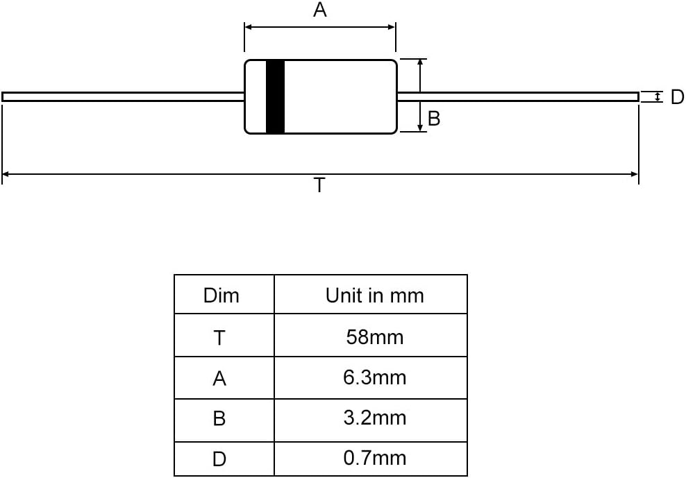 RL207 Rectifier Diode 2A 1kV Electronic Silicon Diodes 50pcs