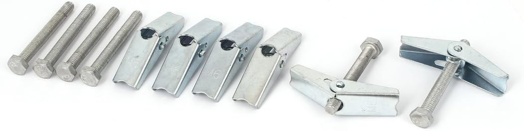 M6 Thread Spring Wing Toggle Hollow Plasterboard Wall Anchor Bolts 6 Pcs