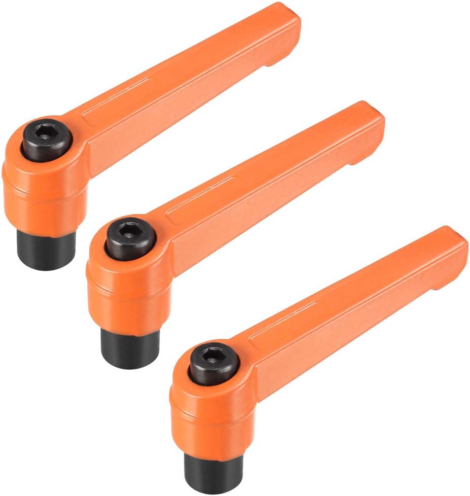 M8 Handle Adjustable Clamping Lever Push Button Ratchet Female Threaded Stud 3 Pcs