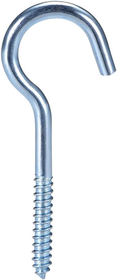 2.5" Ceiling Hooks Cup Hook Fine Carbon Steel Screw-in Hanger for Indoor and Outdoor Use 10pcs