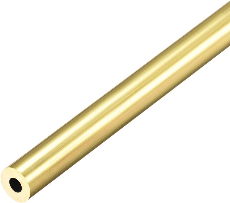 Brass Round Tube, 300mm Length 7mm OD 2mm Wall Thickness, Seamless Straight Pipe Tubing