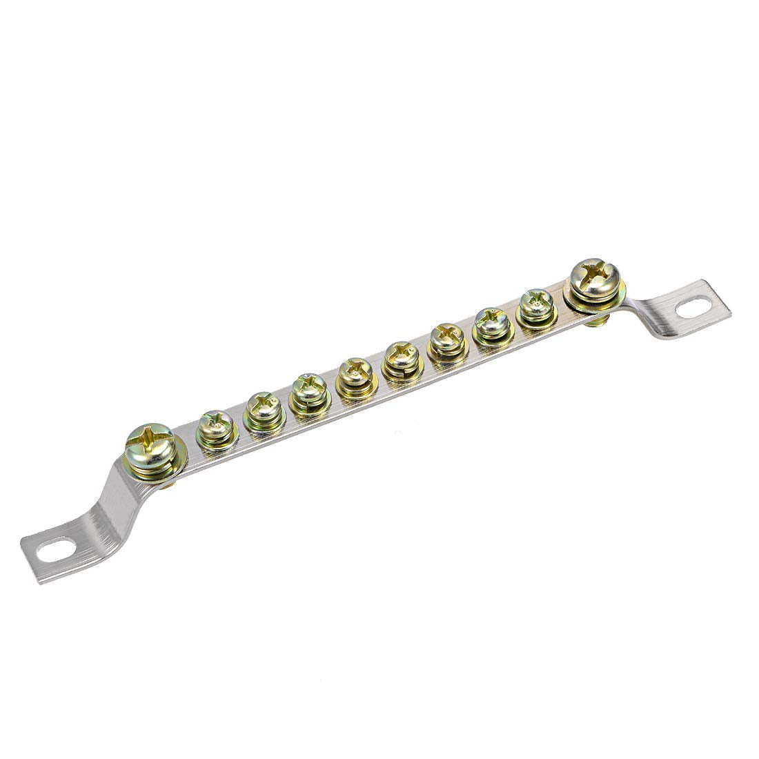 Copper Screw Terminal Block Connector Bar Single Row Ground Wire Bridge Shape 10 Positions
