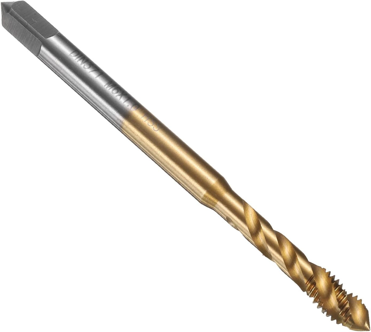 Spiral Flute Thread Taps M6 x 1 H2 Metric Machine Threading Tap Bit, Titanium Nitride Coated Screw Tapping Repair Tool, M2 High-Speed Steel (HSS6542)