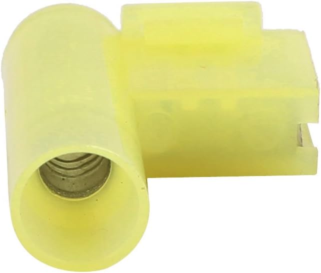 10Pcs Flag Crimp Terminals Female Nylon Fully Insulated Wire Connectors Yellow