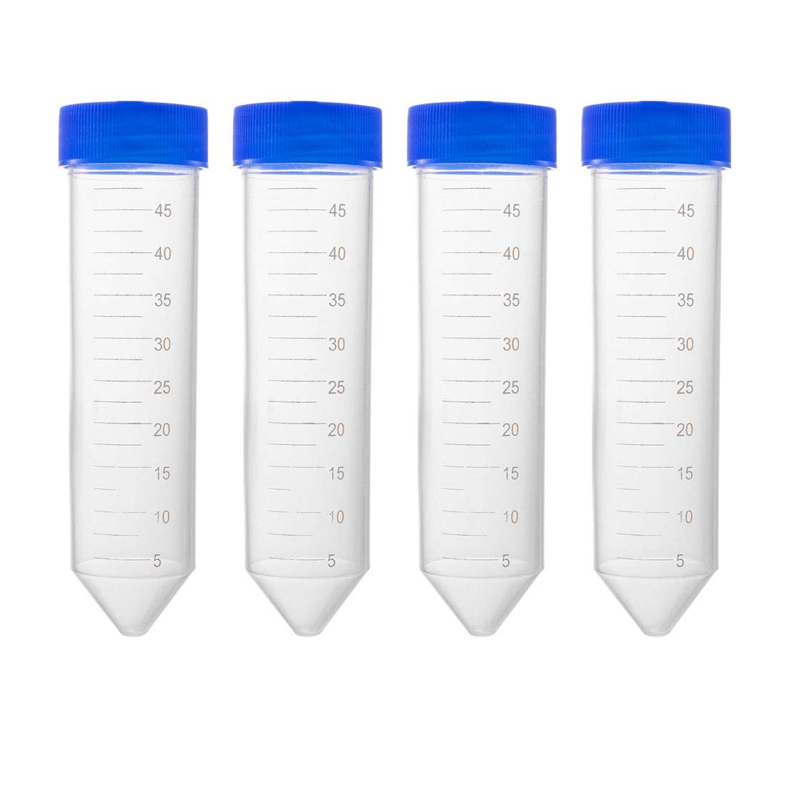 10 Pcs 45ml Plastic Centrifuge Tubes with Screw-on Cap, Polypropylene Graduated Micro Centrifuge Tube, Conical Bottom, Blue, Storage Container for Beads Sample Lab