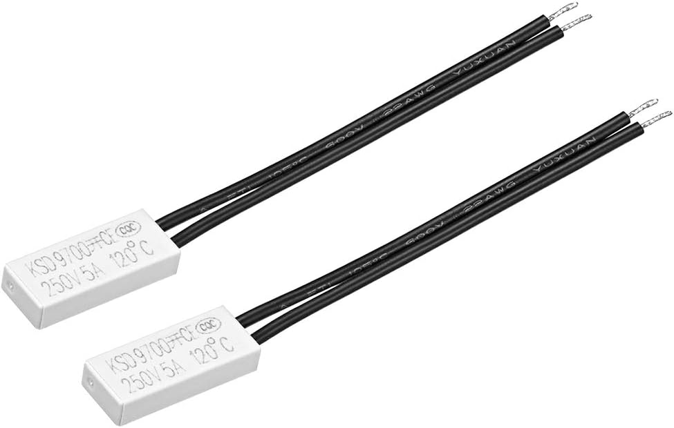 KSD9700 Thermostat, 120℃ Normally Open Temperature Switch, N.O 5A Thermal Switch Temperature Controller 2pcs