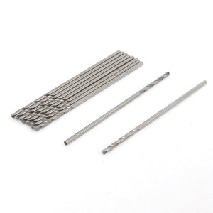 M2 HSS Shank Drilling Drill Bit 0.75mm Dia 35mm 10pcs Silver Tone