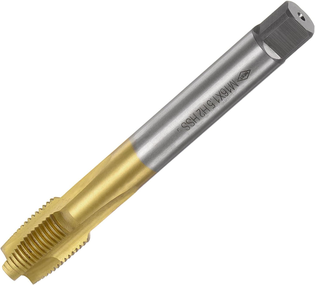 Spiral Point Plug Threading Tap M18 x 1.5 Thread, Ground Threads H2 3 Flutes, High Speed Steel HSS 6542, Titanium Coated, Metric Screw Taps Tapping Bit for Thread Repair