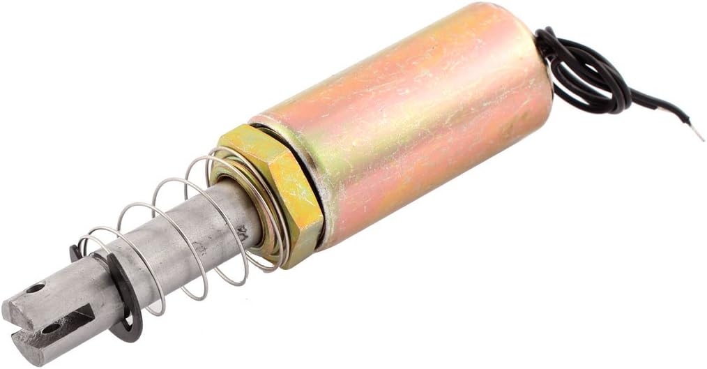 DC 12V 10mm 1Kg Pull Type Solenoid Electromagnet w Spring Plunger