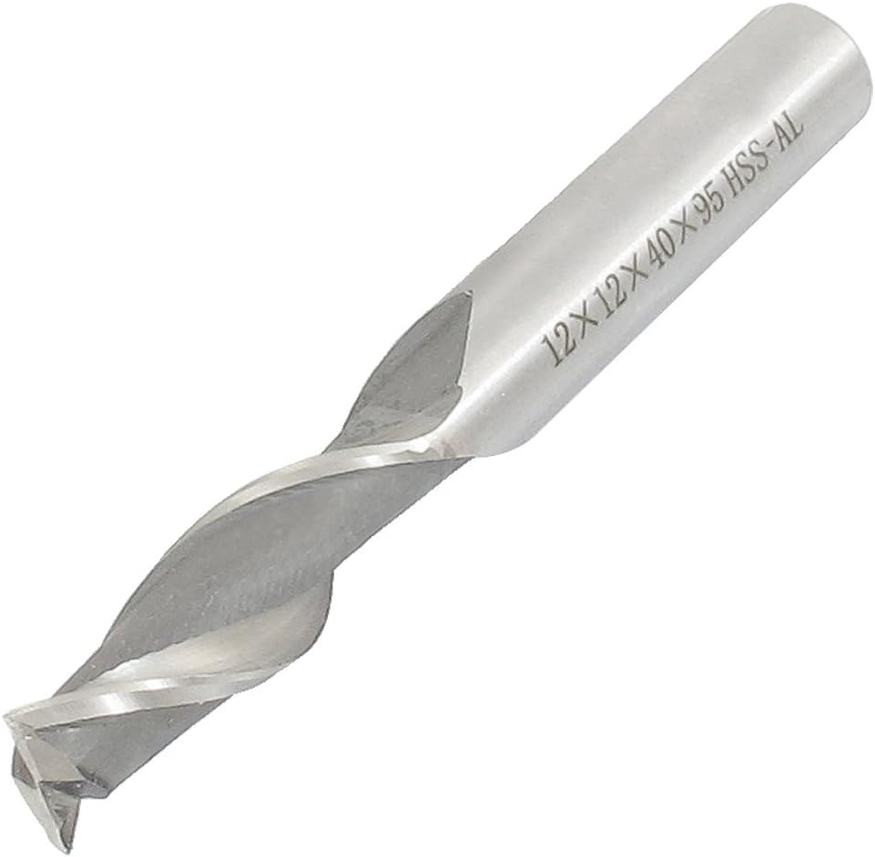 12x12x40x95mm 2 Flutes Straight Shank HSS-AL End Mill Milling Cutter
