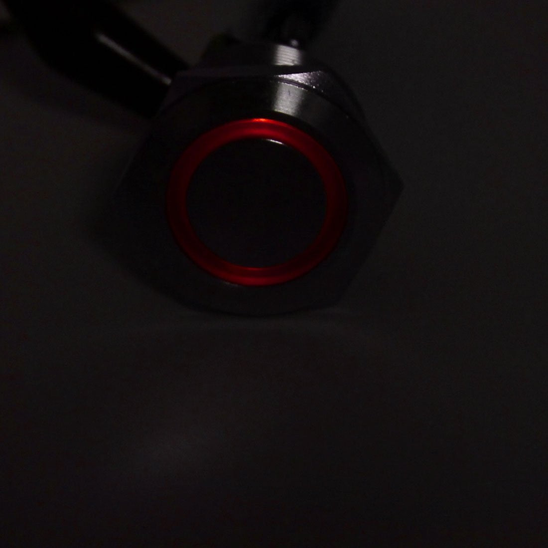 UL AC 5 Amp 250V 25 mm 0.98" Mounting Thread Flat Round 1NO 1NC DPST Momentary Stainless Steel Metal Waterproof Push Button Switch with Red Light