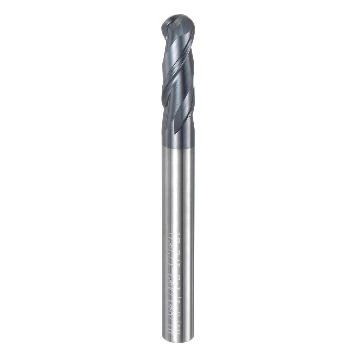 Ball Nose End Mill CNC Router Bit, 1/8" Radius 1/4" Shank Solid Carbide AlTiN Coated 2 Upcut Spiral Flutes Cutter Milling Tool, 1/4" Dia 2-1/2" Total Length
