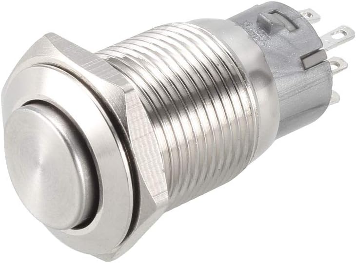 Momentary Metal Push Button Switch High Head 16mm Mounting 2NC 2NO 2COM AC 250V 3A