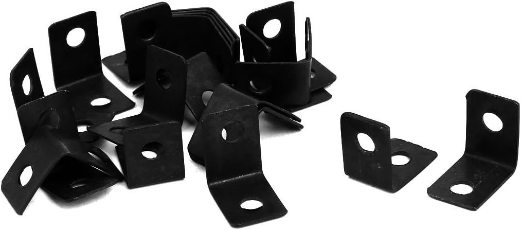 20 Pcs 12x9x12mm L-Shaped 90 Degree Angle Bracket Corner Braces Black