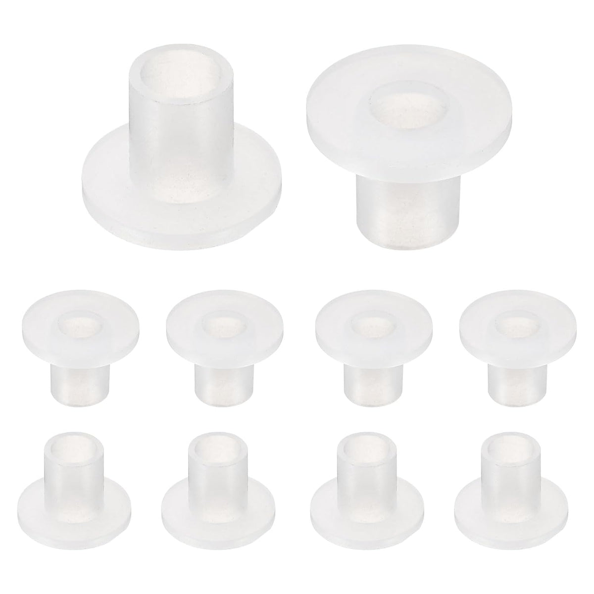 10pcs Flanged Sleeve Bearings Plastic Bushings ID 8mm x OD 10.5mm x Length 14.2mm Silicone Bushings, White