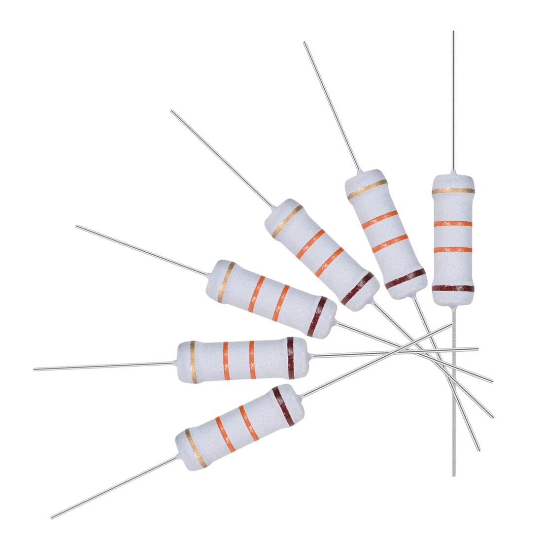 30Pcs 13K Ohm Resistor, 2W 5% Tolerance Metal Oxide Film Resistors, Axial Lead, Flame Proof for DIY Electronic Projects and Experiments