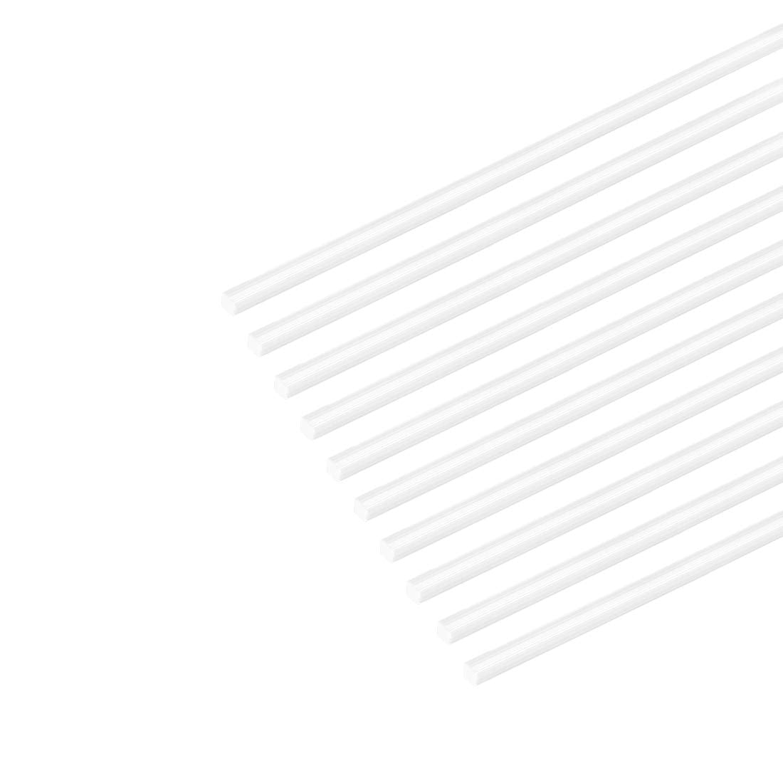 10pcs ABS Plastic Square Bars Rod 1mm×1mm×20inch for Architectural Model Making DIY White