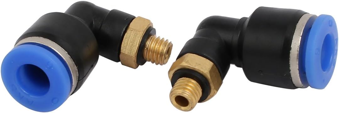 6mm x M5 Pneumatic Air Connectors Elbow Tube Quick Fixing Fittings 2pcs