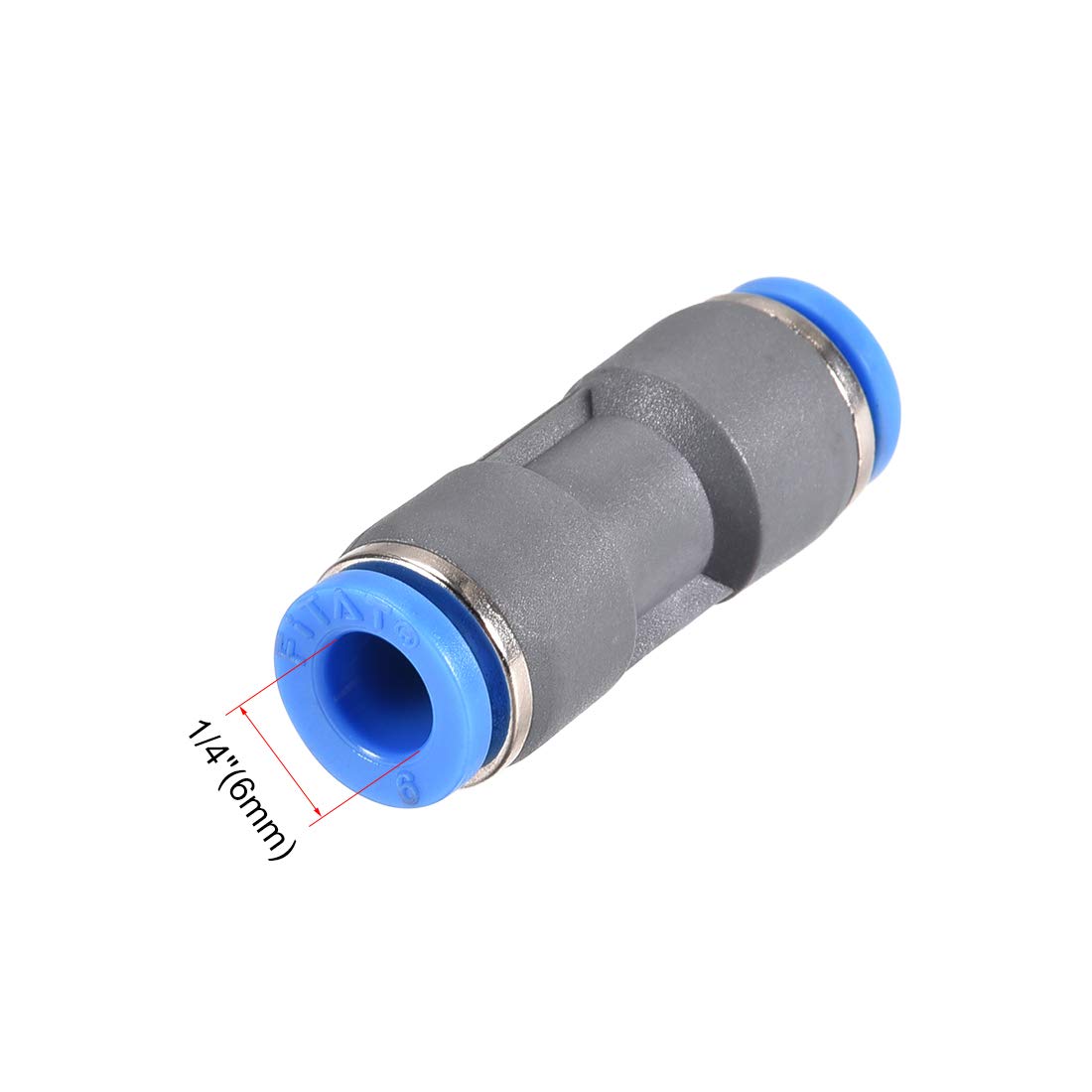 Straight Push Connectors 6mm Quick Release Pneumatic Connector Plastic Union Pipe Tube Fitting Grey 5Pcs