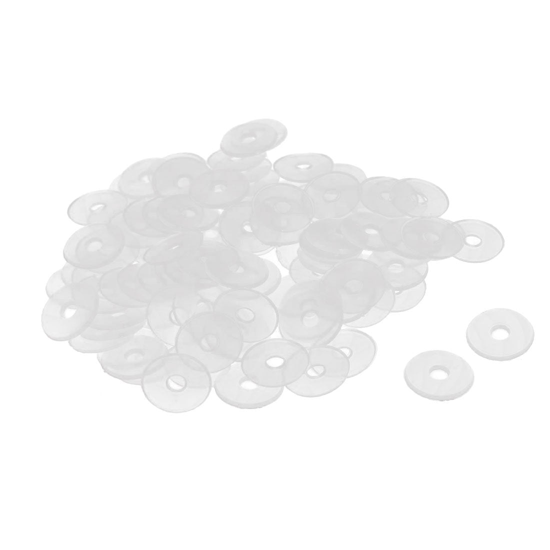 a15061900ux0342 Nylon Flat Insulating Washers Spacer Gasket, 100 Piece, 100 Piece, 13 mm x 3 mm x 0.9 mm, Clear