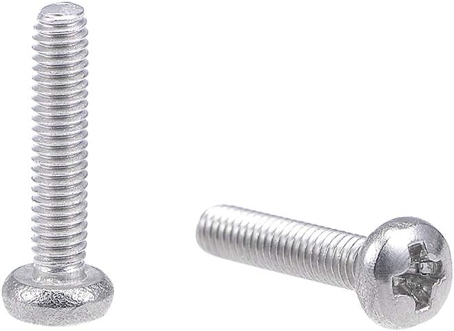 M2.5x12mm Machine Screws Pan Phillips Cross Head Screw 304 Stainless Steel Fasteners Bolts 60Pcs