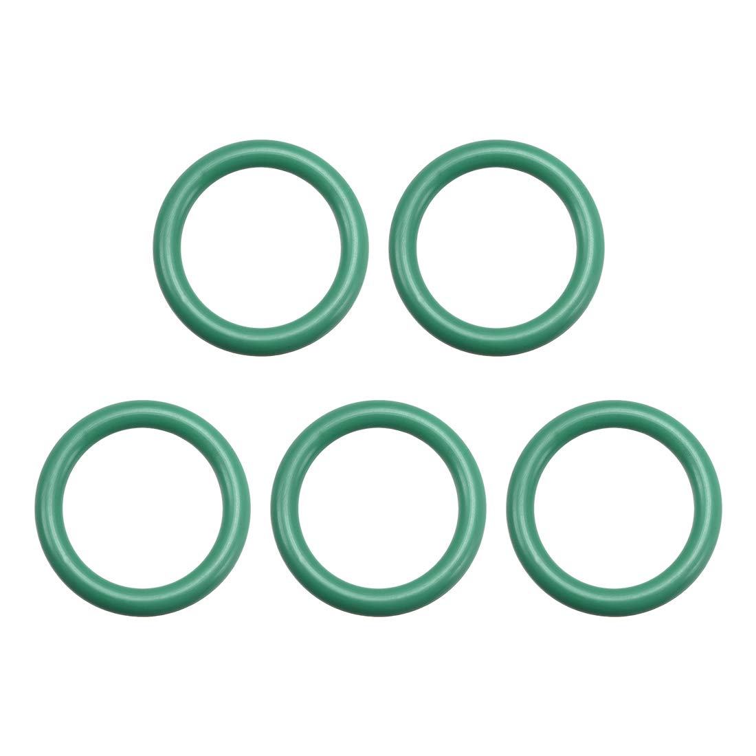 Fluorine Rubber O-Rings, 30mm OD 22mm ID 4mm Width FKM Seal Gasket for Machinery Plumbing, Green, Pack of 5