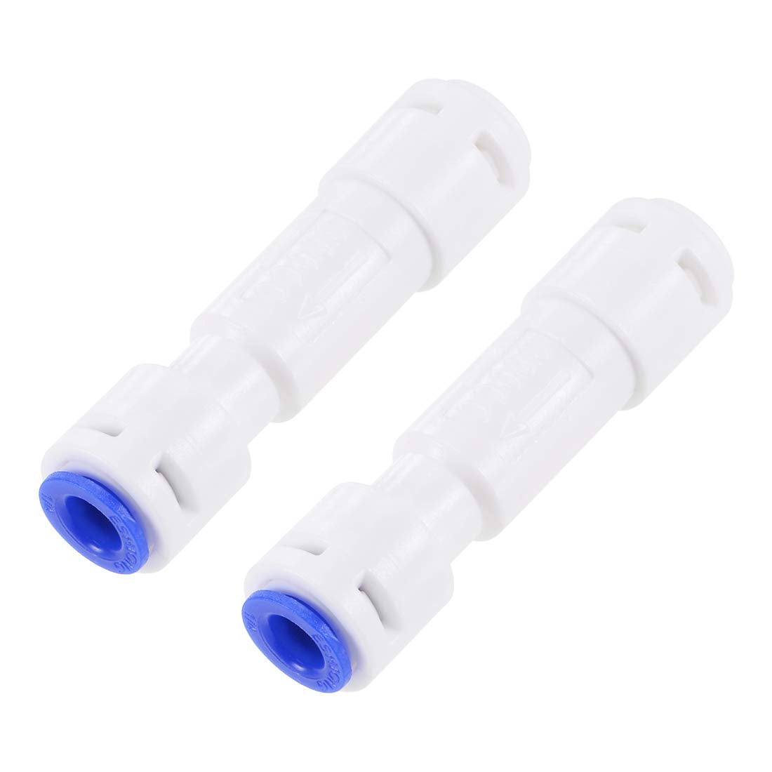 Quick Connector Flow Restrictor 300CC 1/4" to 1/4", Straight Connect Fittings for RO Water Purifier, 65mm White Blue 2Pcs