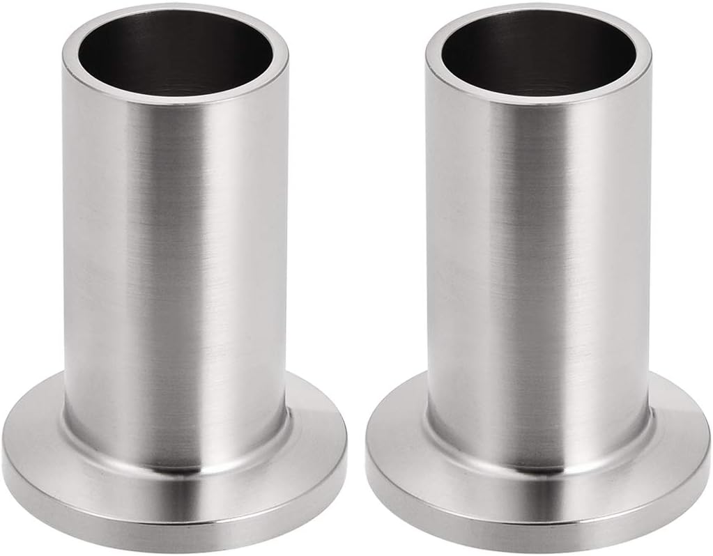 304 Stainless Steel Fitting Long Weld Clamp Ferrule Fits Clamp 19mm x 40mm 2Pcs