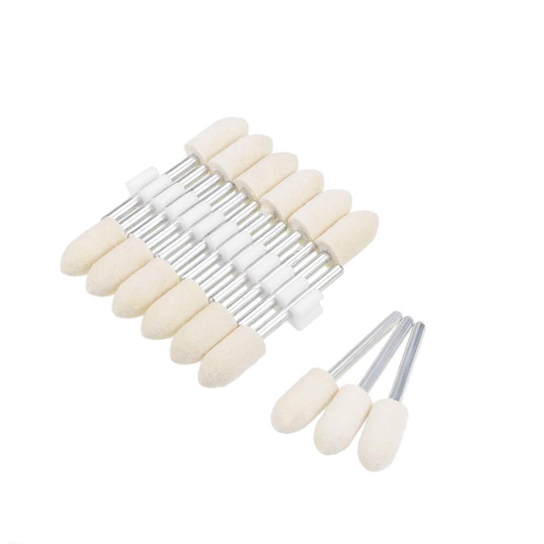 8mm Wool Felt Mounted Points Tapered Polishing Bits Burrs Buffing Wheels 15 Pcs