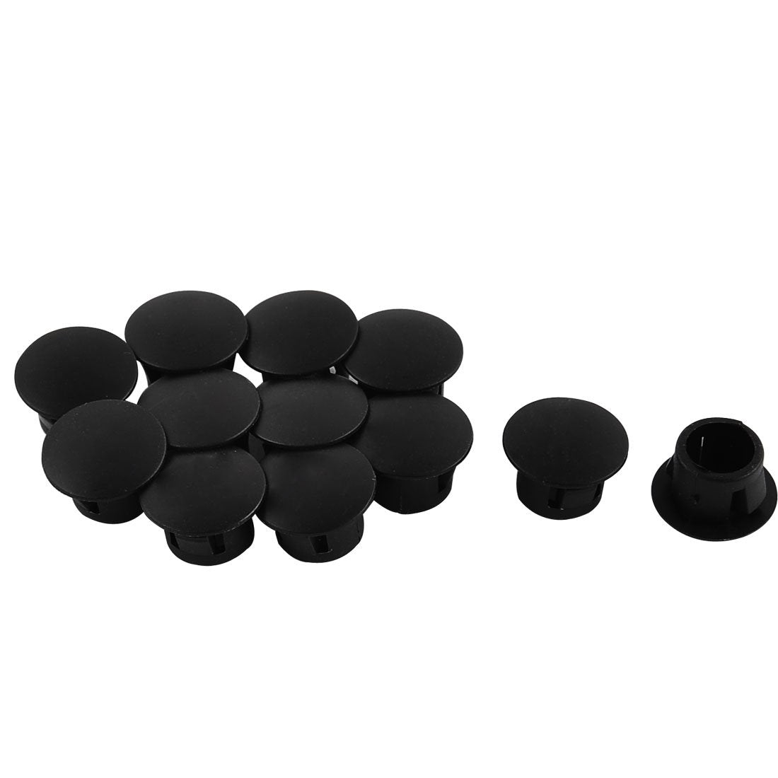 Plastic Door Mounting Locking Hole Plugs Button Cover 8mm Dia 12pcs Black