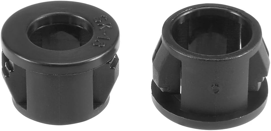 Hold Plugs,20pcs 13mm Mounted Dia Snap in Cable Hose Bushing Grommet Protector Closed Black