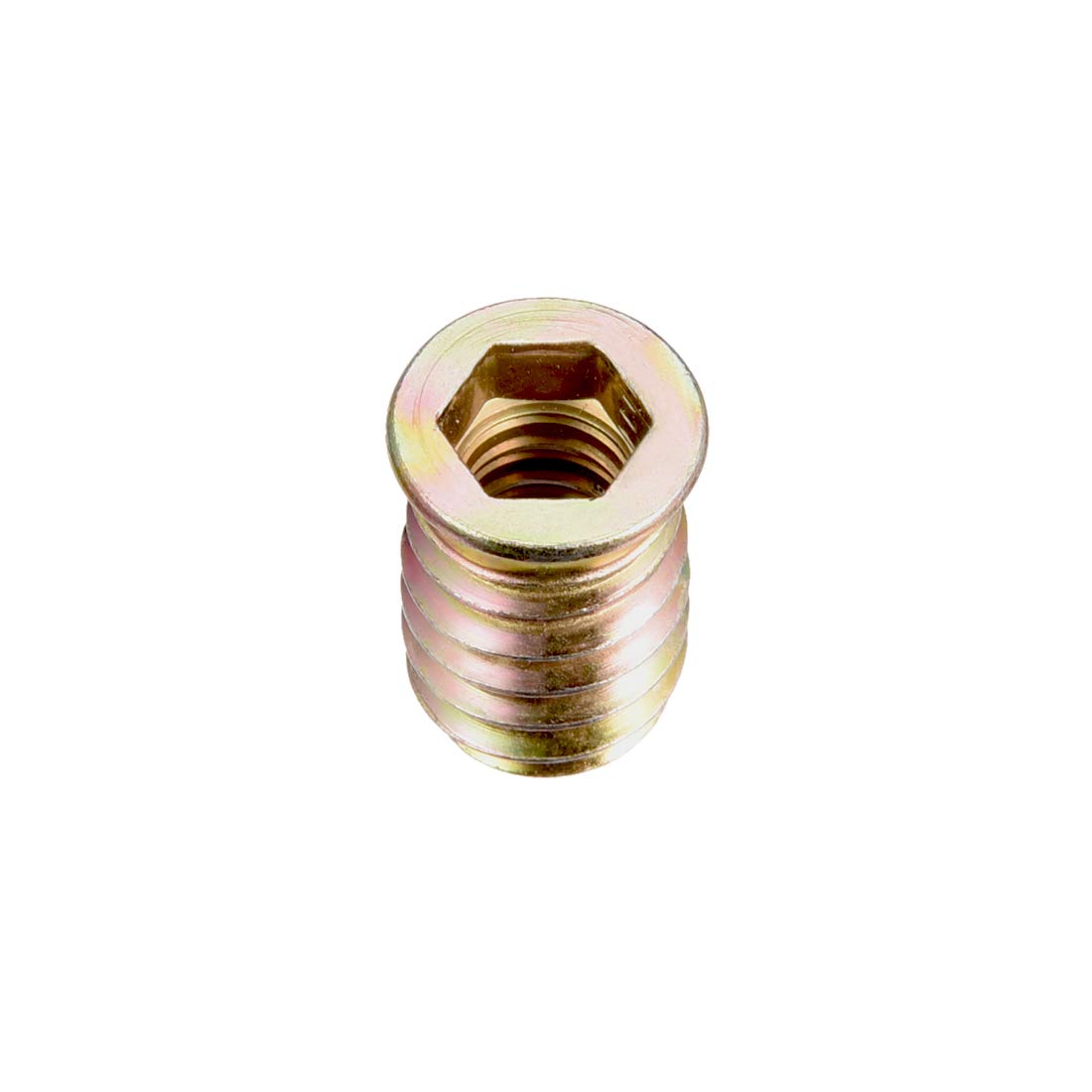 Wood Furniture M8x20mm Threaded Insert Nuts Interface Hex Socket Drive 50pcs