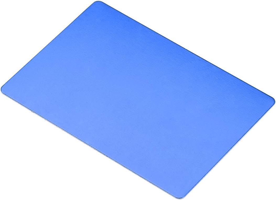Blank Metal Business Card 100x60x0.6mm Anodized Aluminum Plate for DIY Laser Printing Blue