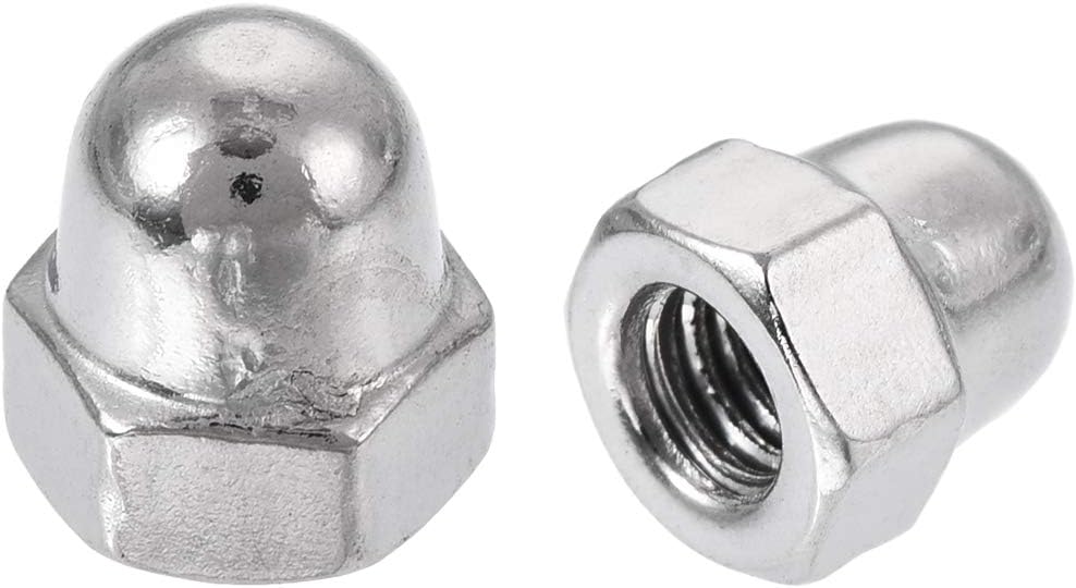 Acorn Hex Cap Nuts - 12Pcs M4 Dome Nuts 304 Stainless Steel Hexagon Decorative Cap Nut for Screws Bolts Silver Tone