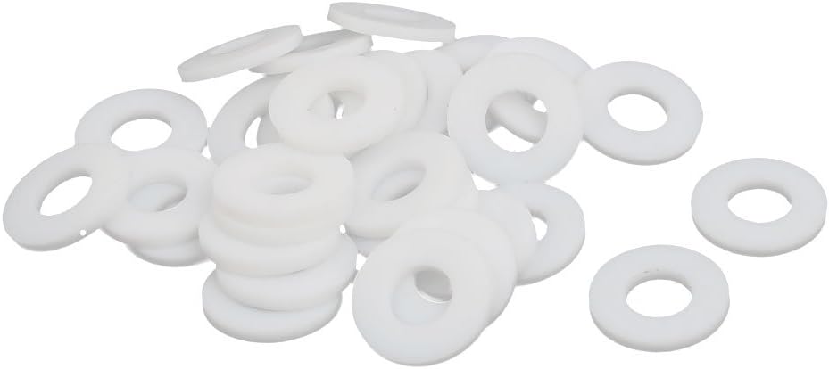 18mmx8mmx2mm PTFE Flat Washer Flange Gasket White 30pcs