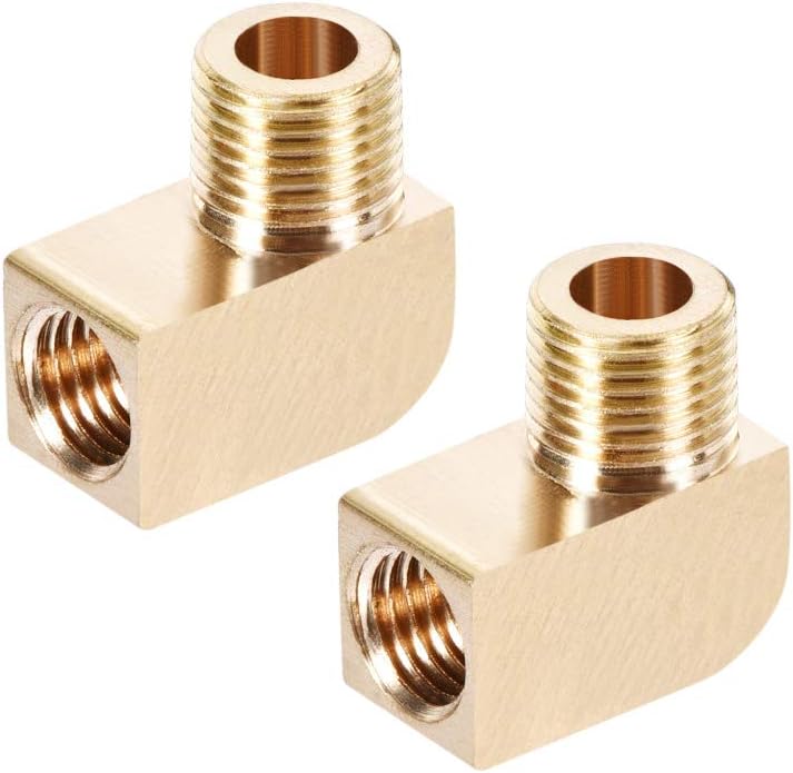 Brass Pipe Fitting 90 Degree Barstock Street Elbow G1/8 MalexM8 Female Pipe 2pcs