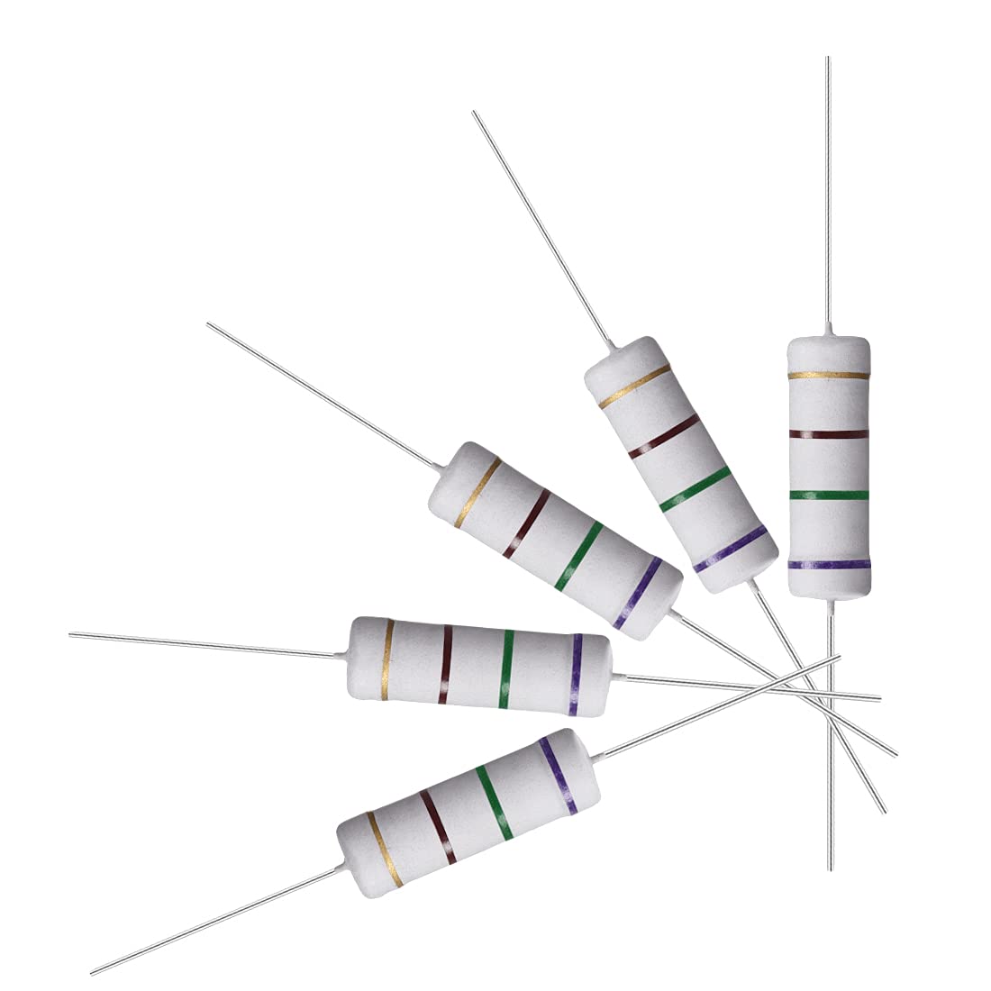 10Pcs 750 Ohm Resistor, 5W 5% Tolerance Metal Oxide Film Resistors, Axial Lead, Flame Proof for DIY Electronic Projects and Experiments