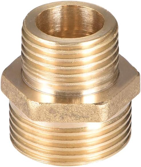 Brass Male to Male Straight Pipe Reducing Hex Fitting G1/2 x G3/4 Male Connector