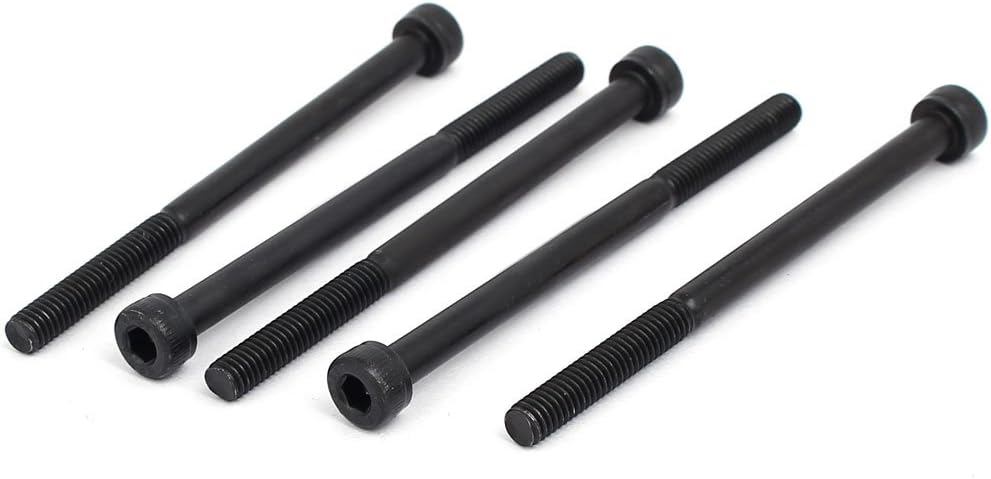 M4x60mm Partially Threaded Hexagon Socket Head Cap Screws Bolts Black 5pcs