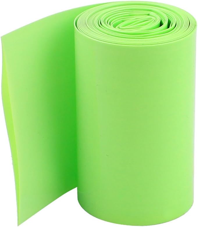 6.5Ft 2Meters Long 50mm Width Light Green PVC Heat Shrinking Tubing Heat shrink Wrap Sleeve Cover for 2 x 18650 Battery