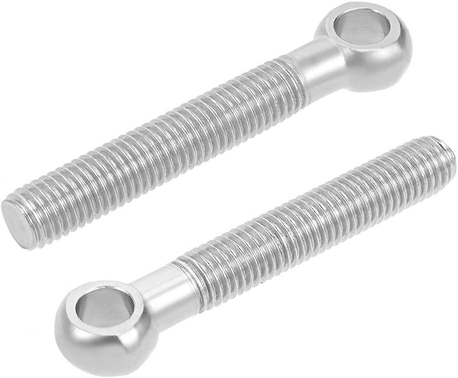 M12 x 80mm 304 Stainless Steel Machine Shoulder Lift Eye Bolt Rigging 5pcs