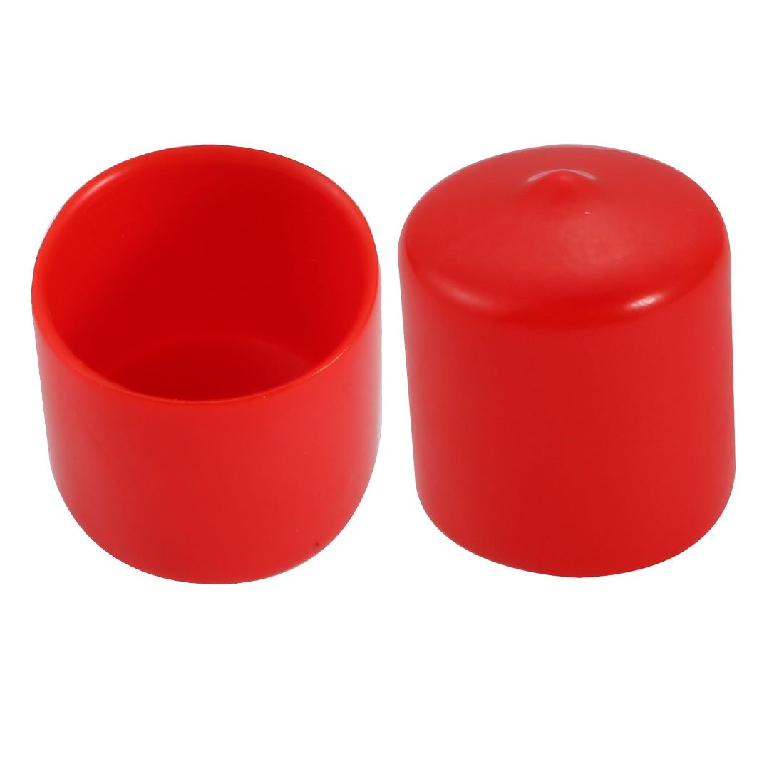 20Pcs 28mm Inner Dia PVC Flexible Vinyl End Cap Screw Thread Protector Cover Red