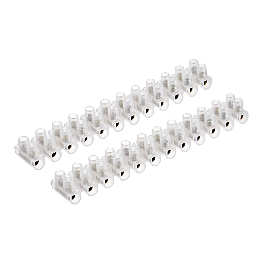 Terminal Strip Screw Terminal Barrier Block 30A 12 Position Dual Row Type U Wire Connector 2pcs