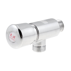 Silver Tone G1/2'' Male Thread Stop Self Closing Delay Angle Valve